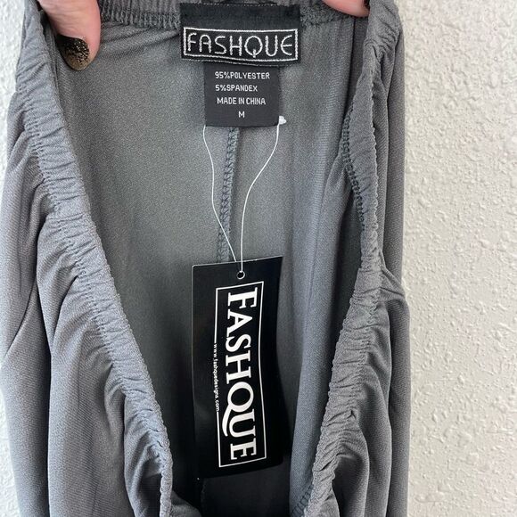 NWT Fashque Womens Gray Polyester Blend Slacks Size M - Picture 5 of 6